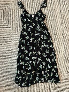Audrey Parks for Francesca’s Faux Wrap Midi Floral Dress Size Small Coquette